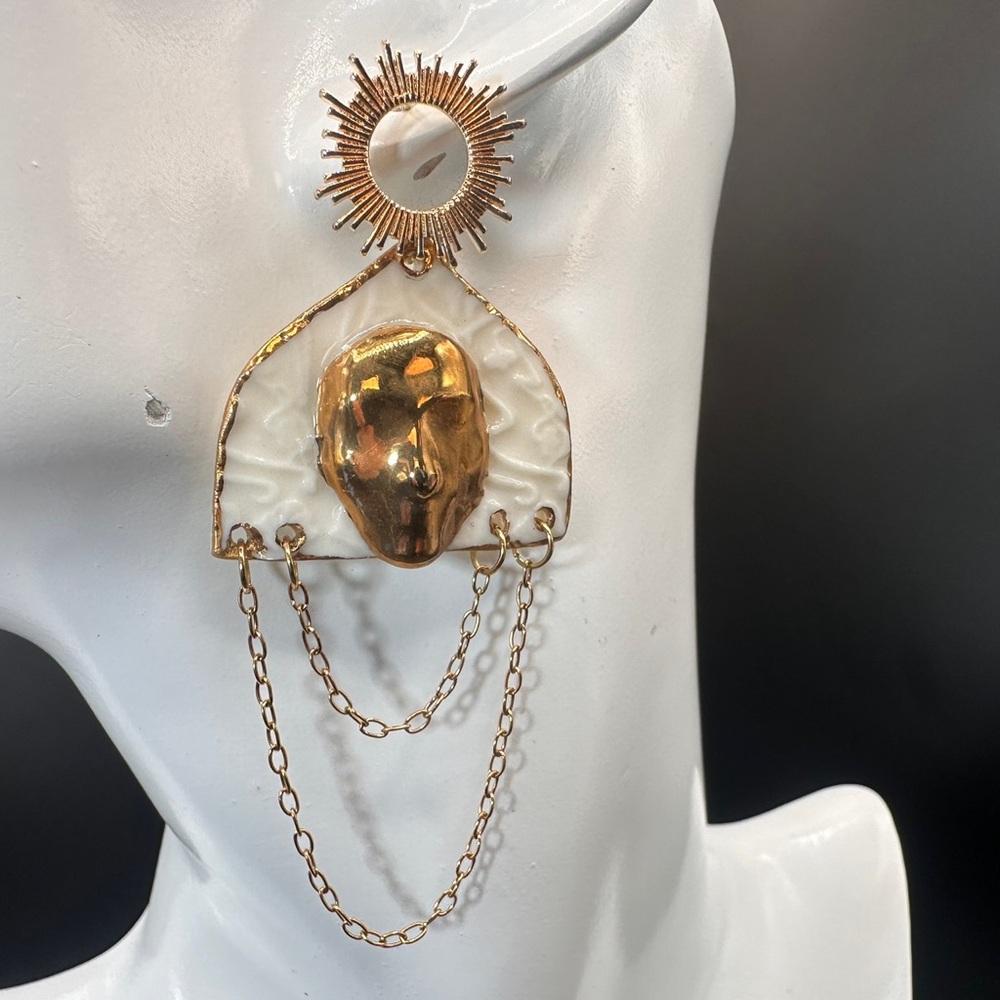 Handmade Luxury Ceramic Earrings – Unique, Lightweight, and Artistic Jewelry - Picture 3 of 11